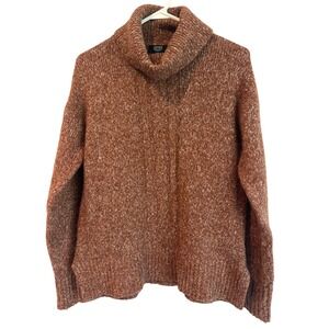 Jones New York Signature Women's Knit Cowl Neck Sweater Rust Speckled Size‎ M